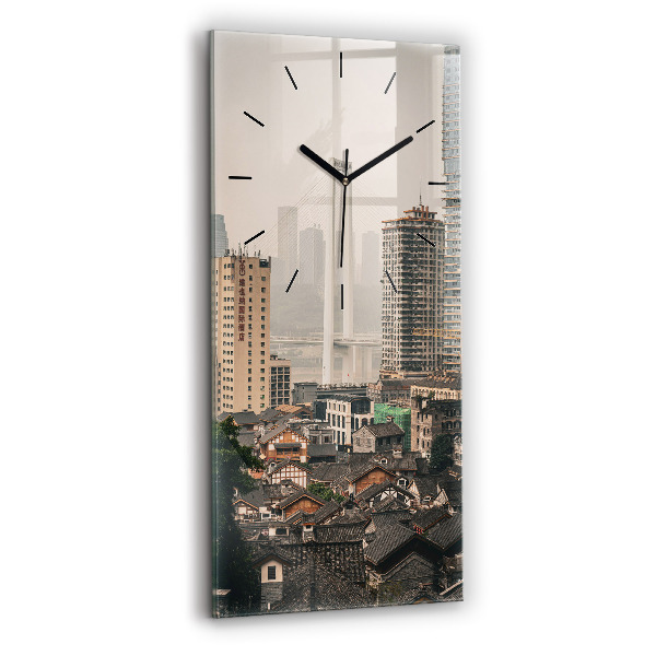 Vertical wall clock Chongqing Old Town
