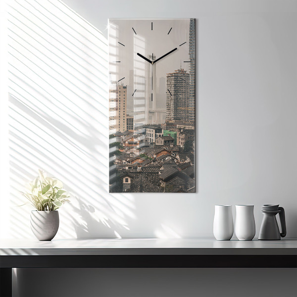 Vertical wall clock Chongqing Old Town