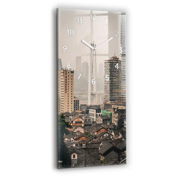 Vertical wall clock Chongqing Old Town