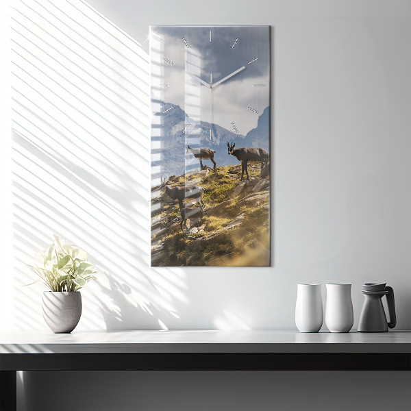Vertical wall clock Goat in the Aosta Valley