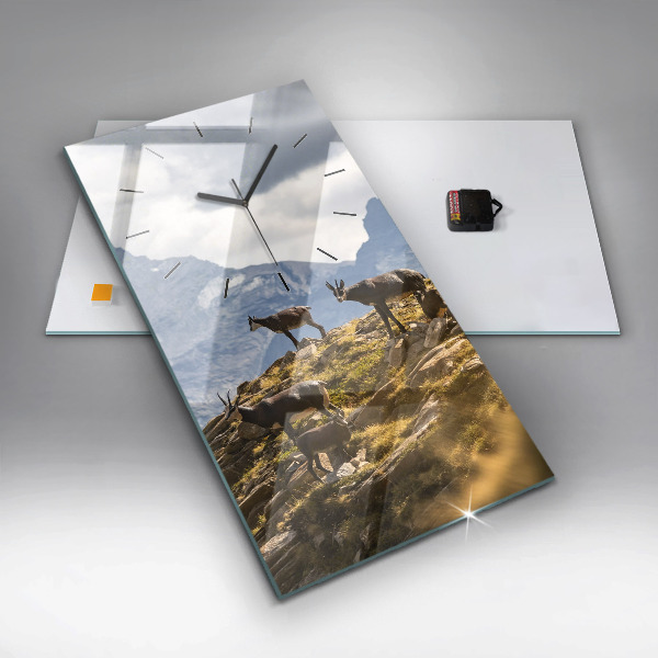 Vertical wall clock Goat in the Aosta Valley