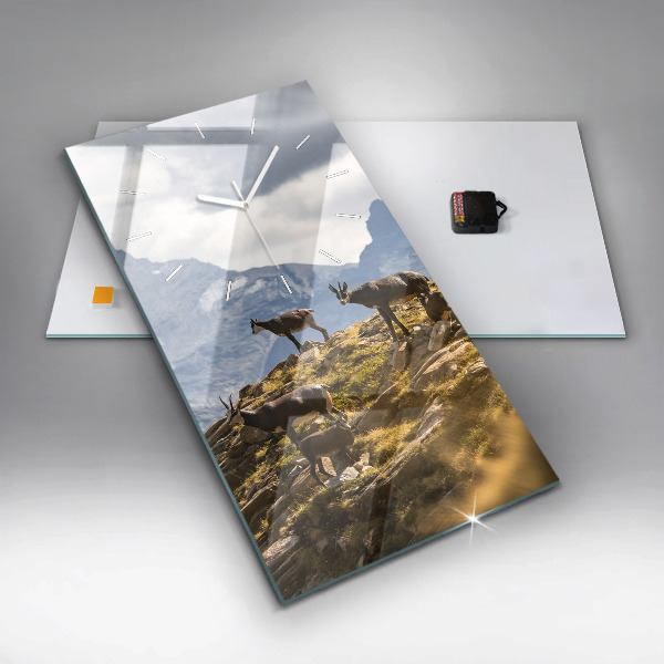 Vertical wall clock Goat in the Aosta Valley