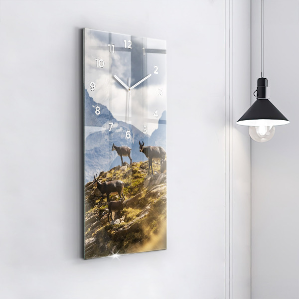 Vertical wall clock Goat in the Aosta Valley