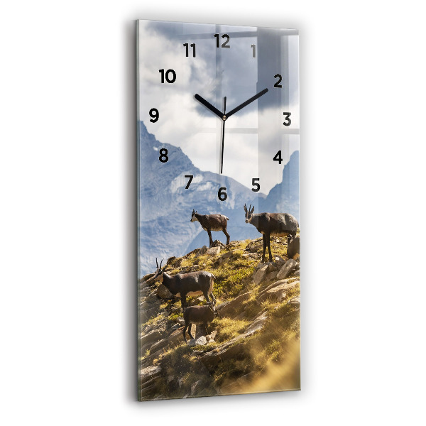 Vertical wall clock Goat in the Aosta Valley
