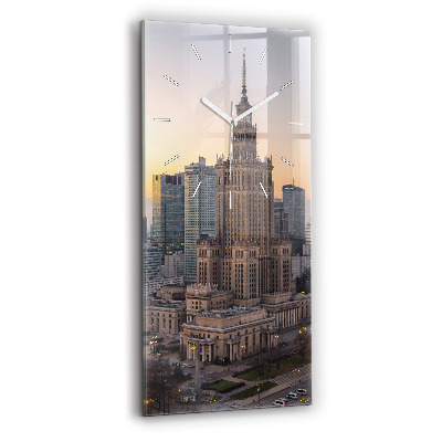Vertical wall clock Panorama of Warsaw