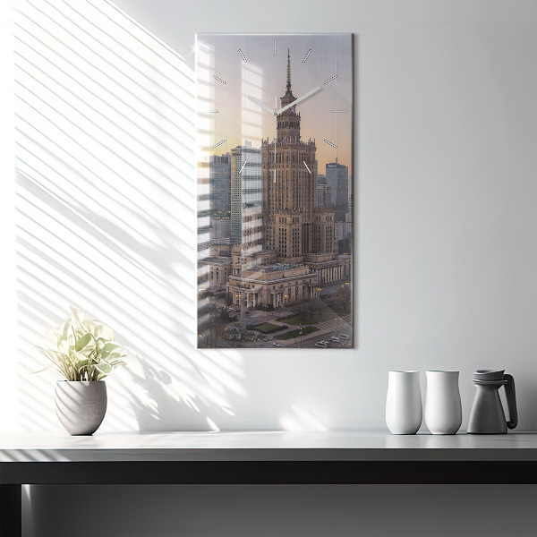 Vertical wall clock Panorama of Warsaw