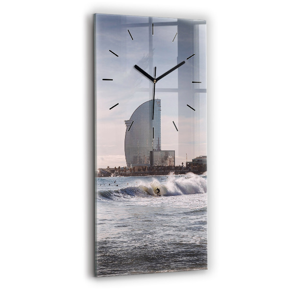 Vertical wall clock Barcelona Surfer