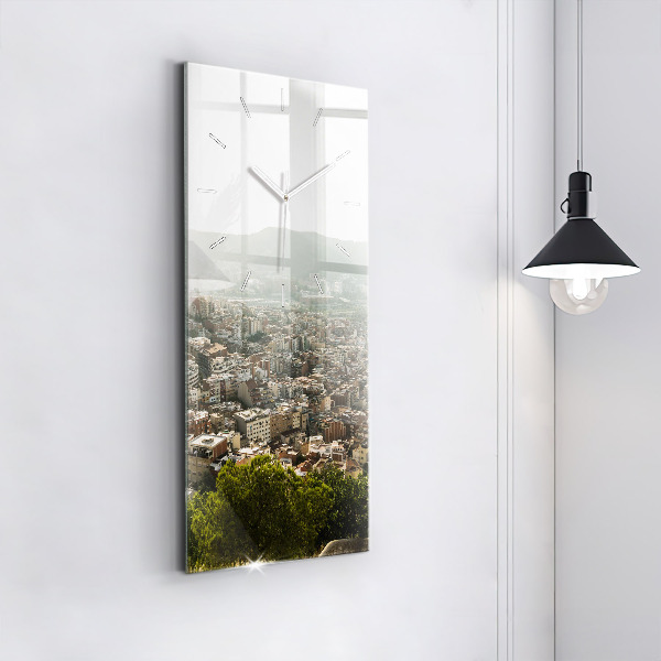 Vertical wall clock Barcelona view Montjuic