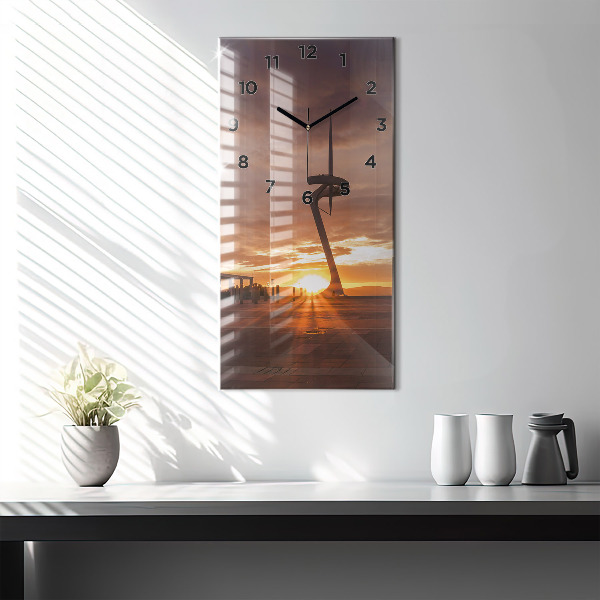 Vertical wall clock Barcelona Olympic Park