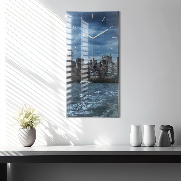 Vertical wall clock New York Panorama