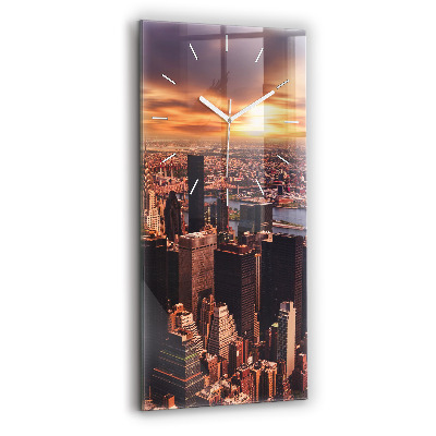 Vertical wall clock Panorama of the city west