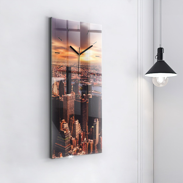 Vertical wall clock Panorama of the city west