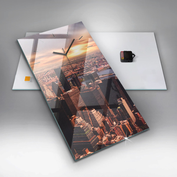 Vertical wall clock Panorama of the city west
