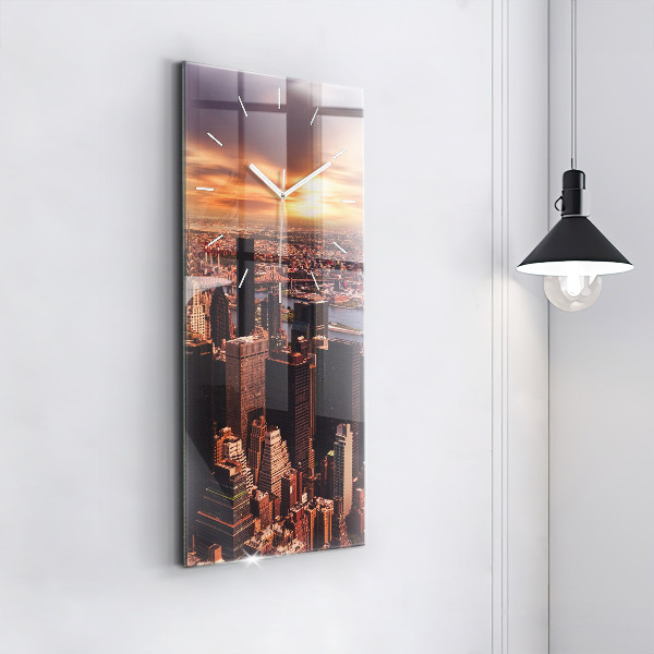 Vertical wall clock Panorama of the city west