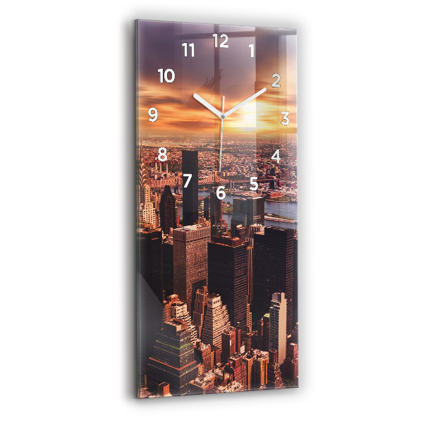 Vertical wall clock Panorama of the city west