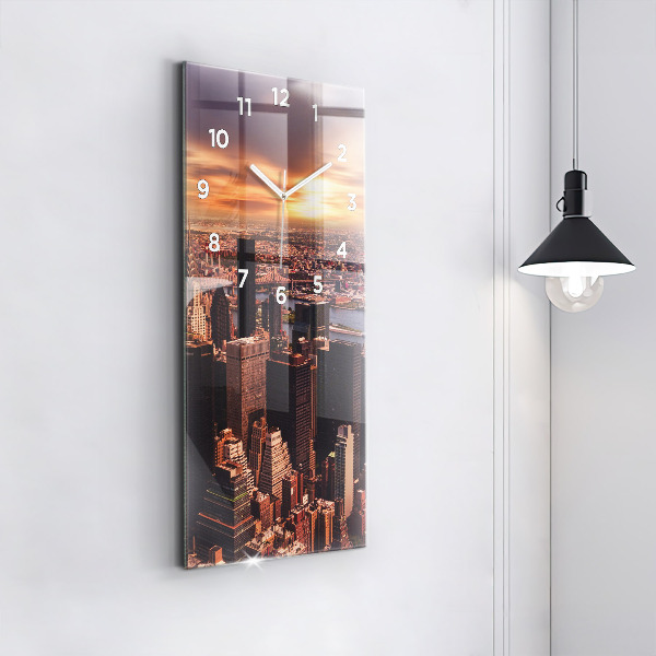 Vertical wall clock Panorama of the city west