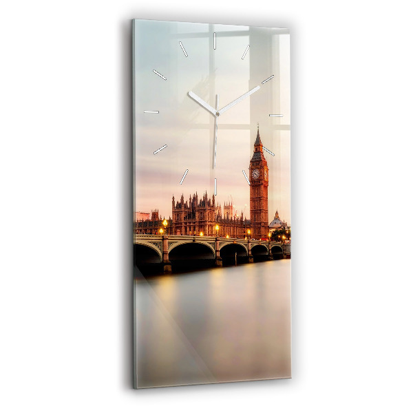 Vertical wall clock Big Ben London panorama
