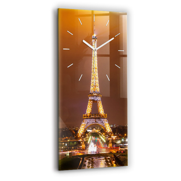 Vertical wall clock Illuminated Eiffel Tower