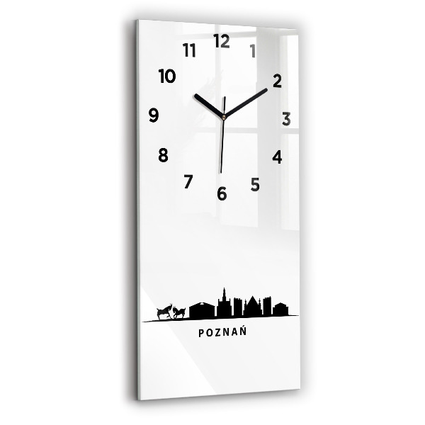 Vertical wall clock Poznan panorama graphics