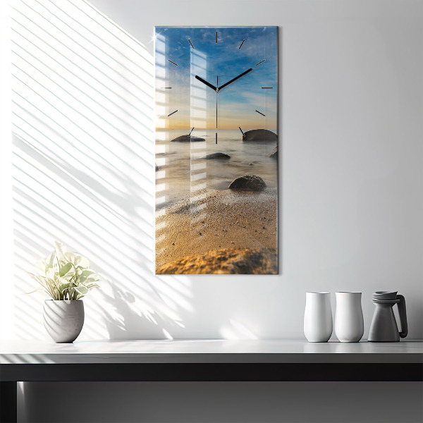 Vertical wall clock Sunrise Baltic Sea