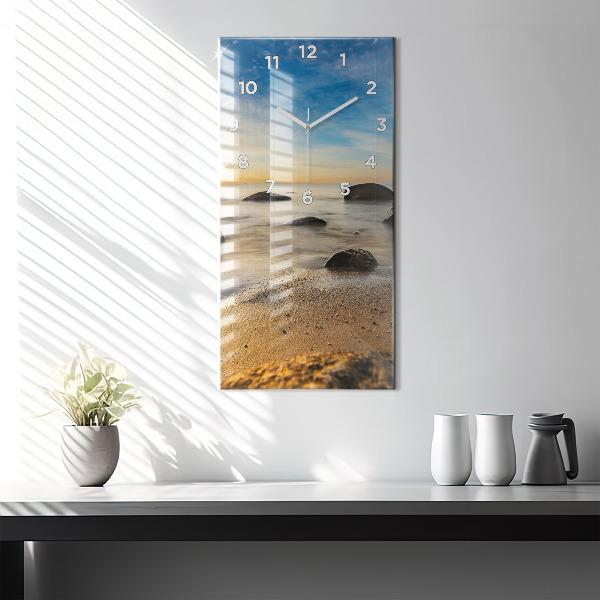 Vertical wall clock Sunrise Baltic Sea