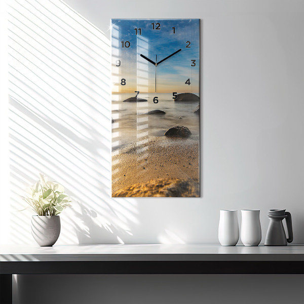 Vertical wall clock Sunrise Baltic Sea