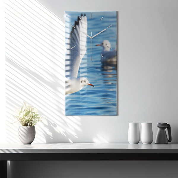 Vertical wall clock Seagulls in Gdynia