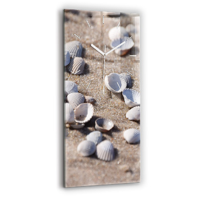 Vertical wall clock Seashells on the beach