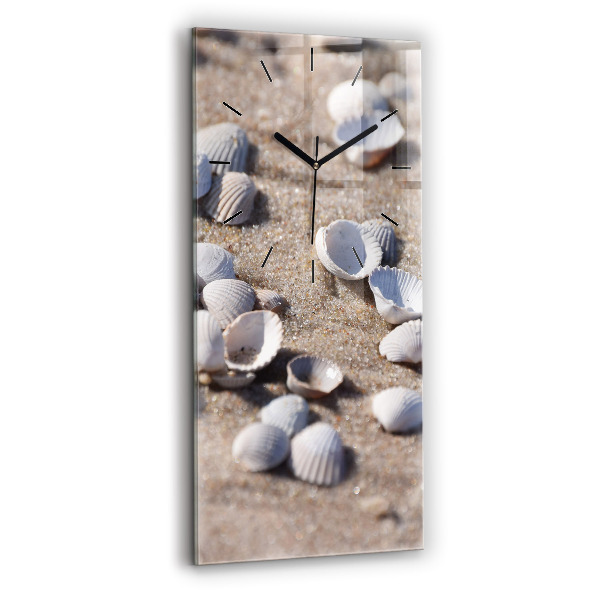 Vertical wall clock Seashells on the beach