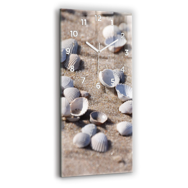 Vertical wall clock Seashells on the beach