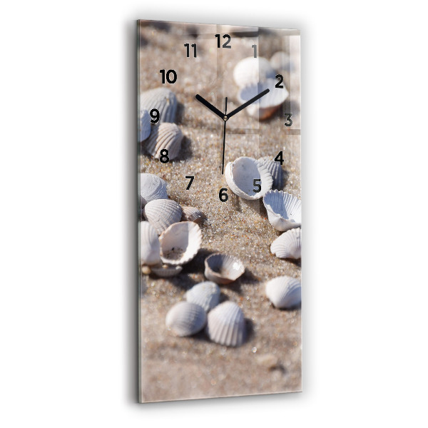 Vertical wall clock Seashells on the beach