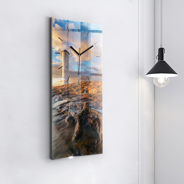 Vertical wall clock The Lighthouse and the Baltic Sea