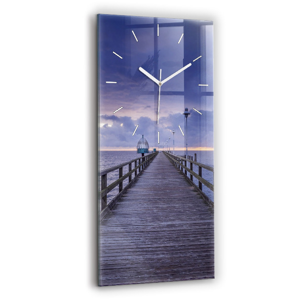 Vertical wall clock Pier on the Baltic Sea