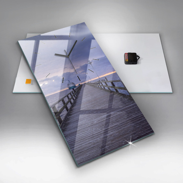 Vertical wall clock Pier on the Baltic Sea