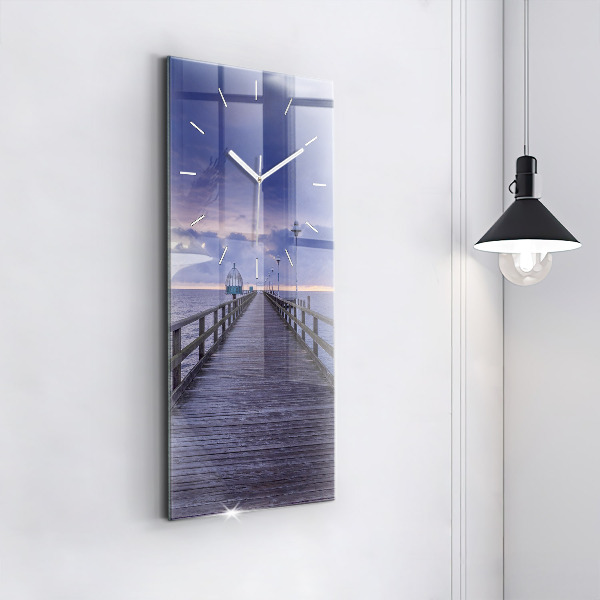 Vertical wall clock Pier on the Baltic Sea