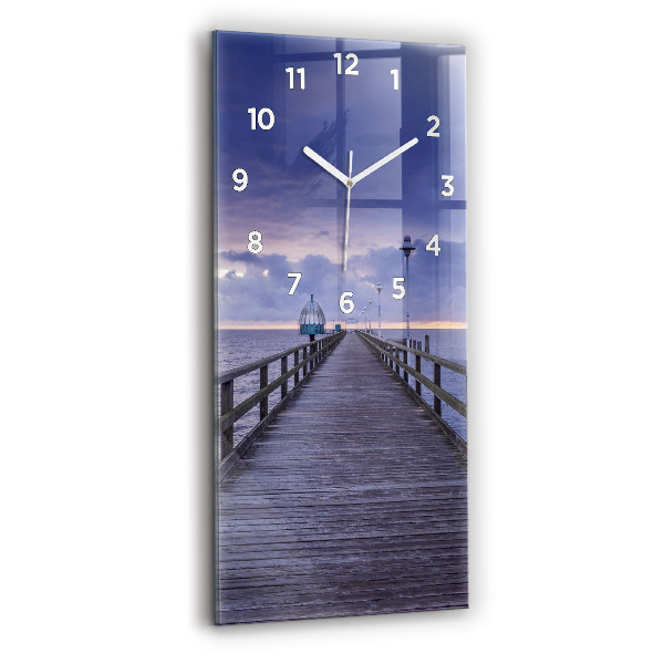 Vertical wall clock Pier on the Baltic Sea