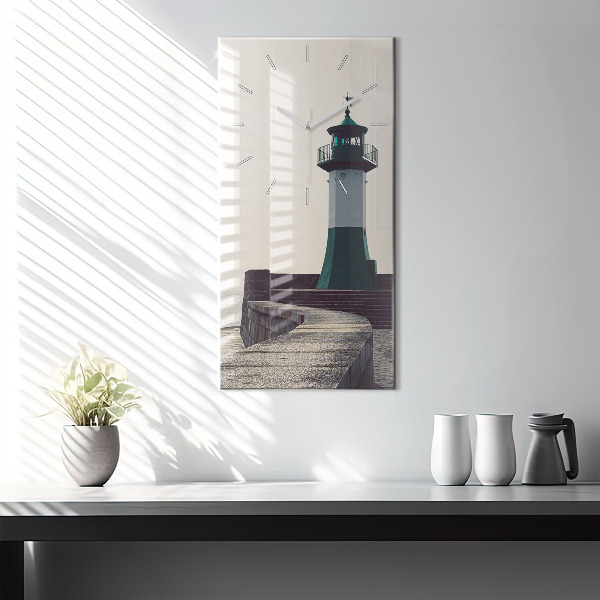 Vertical wall clock The lighthouse and the sea