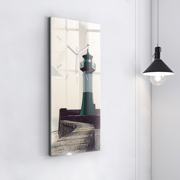 Vertical wall clock The lighthouse and the sea