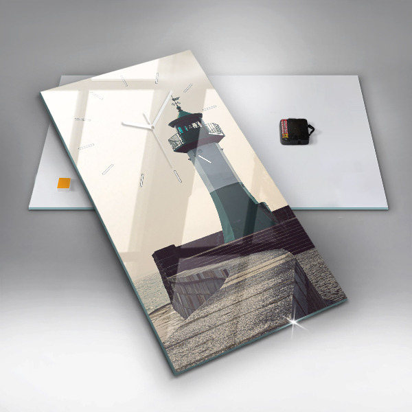 Vertical wall clock The lighthouse and the sea