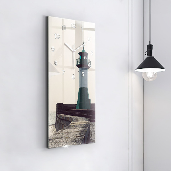 Vertical wall clock The lighthouse and the sea