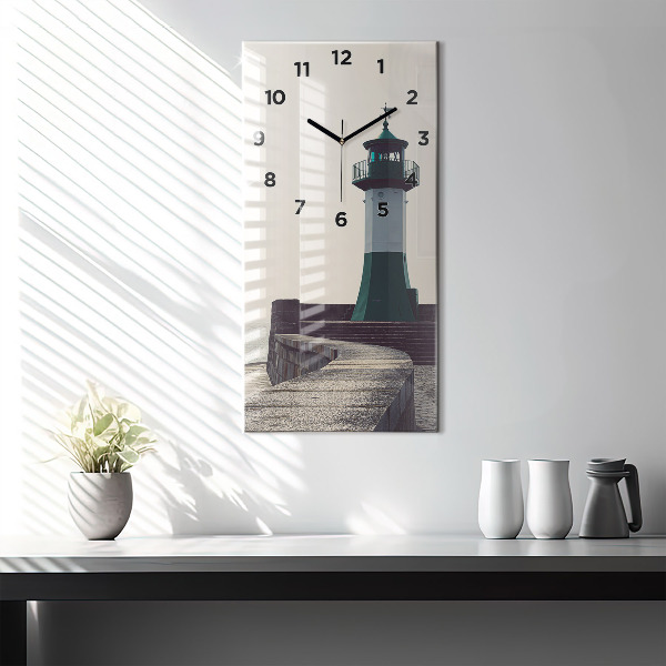 Vertical wall clock The lighthouse and the sea