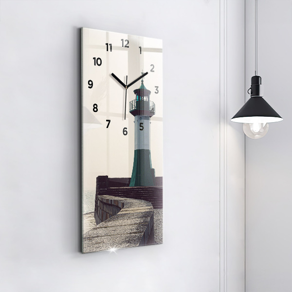 Vertical wall clock The lighthouse and the sea