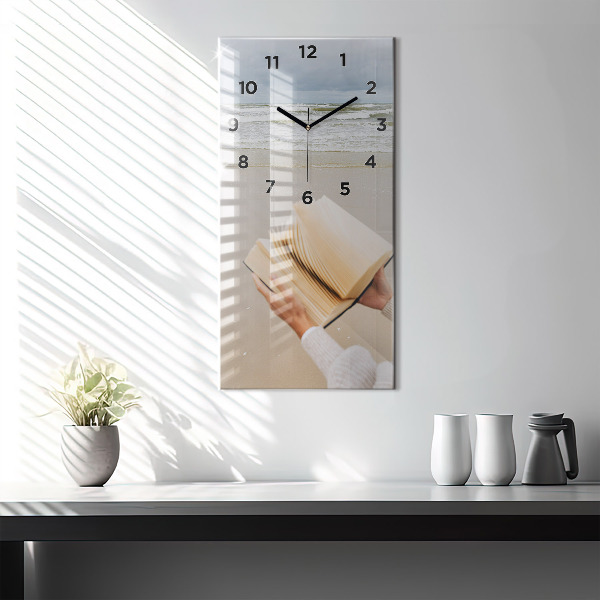 Vertical wall clock A moment with a book