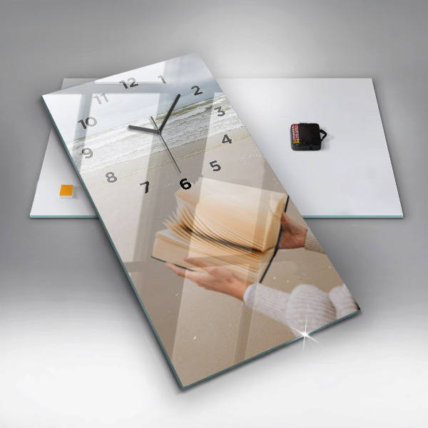 Vertical wall clock A moment with a book