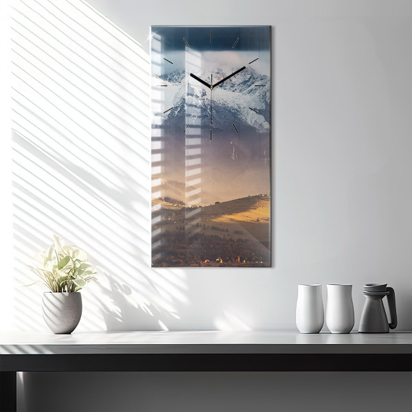 Vertical wall clock Winter landscape of the Tatra Mountains