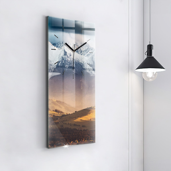 Vertical wall clock Winter landscape of the Tatra Mountains
