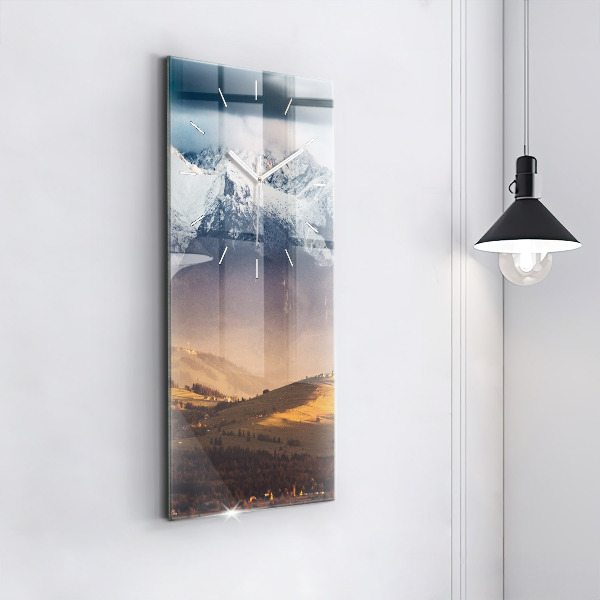 Vertical wall clock Winter landscape of the Tatra Mountains