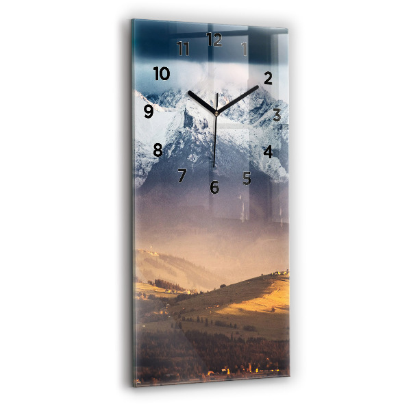 Vertical wall clock Winter landscape of the Tatra Mountains