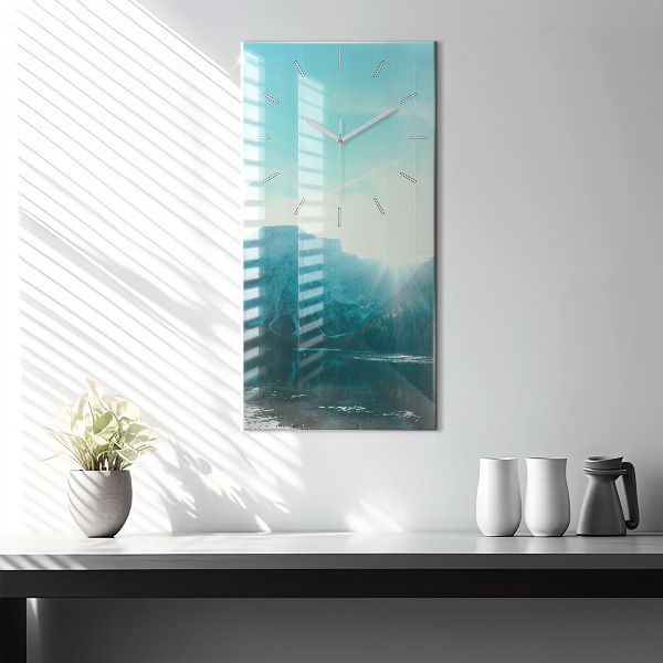 Vertical wall clock Mountain and river in Poland