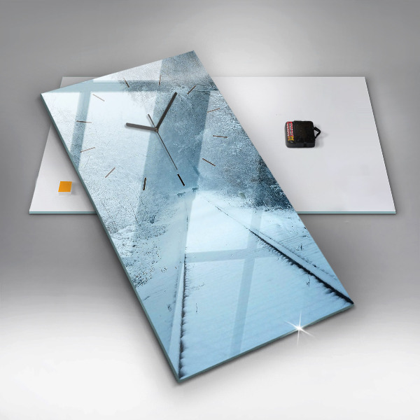 Vertical wall clock Deer on the tracks